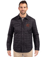 Sacramento River Cats Cutter & Buck Rainier PrimaLoft® Mens Big and Tall Eco Insulated Quilted Shirt Jacket Black Front