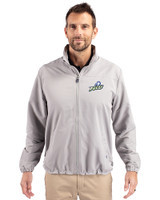 Florida Gulf Coast Eagles Cutter & Buck Charter Eco Knit Recycled Big & Tall Full-Zip Jacket Polished Medium Gray Front