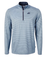West Michigan Whitecaps Cutter & Buck Virtue Eco Pique Micro Stripe Recycled Mens Big & Tall Quarter Zip ALSNB_MANN_HG 1