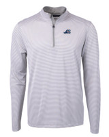 West Michigan Whitecaps Cutter & Buck Virtue Eco Pique Micro Stripe Recycled Mens Quarter Zip POLWH_MANN_HG 1