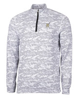 Navy Midshipmen Cutter & Buck Traverse Stretch Eco Camo Print Quarter Zip Mens Big and Tall Pullover CC_MANN_HG 
