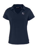 Kansas City Royals Stars & Stripes Cutter & Buck Daybreak Eco Recycled Womens V-neck Polo Navy Blue Mannequin