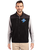 Indiana State Sycamores Cutter & Buck Cascade Eco Sherpa Mens Big and Tall Fleece Vest Black Front