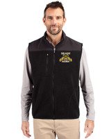 North Carolina A&T Aggies Cutter & Buck Cascade Eco Sherpa Mens Big and Tall Fleece Vest Black Front
