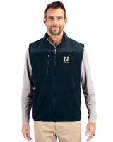 Navy Midshipmen Cutter & Buck Cascade Eco Sherpa Mens Big and Tall Fleece Vest Navy Blue Front