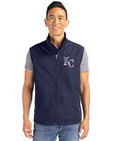Kansas City Royals Stars & Stripes Cutter & Buck Charter Eco Recycled Mens Full-Zip Vest Navy Blue Front