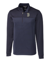 Boston Red Sox City Connect Cutter & Buck Traverse Stripe Stretch Quarter Zip Mens Big and Tall Pullover LYN_MANN_HG 1
