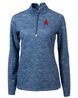 Los Angeles Angels City Connect Cutter & Buck Traverse Camo Print Stretch Quarter Zip Womens Pullover NVBU_MANN_HG 1