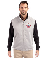 Miami Marlins City Connect Cutter & Buck Charter Eco Recycled Mens Full-Zip Vest Polished Medium Gray Front