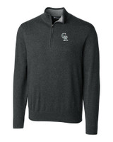 Colorado Rockies City Connect Cutter & Buck Lakemont Tri-Blend Mens Big and Tall Quarter Zip Pullover Sweater CCH_MANN_HG 1