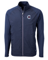 Chicago Cubs City Connect Cutter & Buck Adapt Eco Knit Hybrid Recycled Mens Big & Tall Full Zip Jacket NVBU_MANN_HG 1