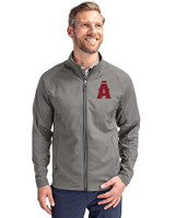 Los Angeles Angels City Connect Cutter & Buck Adapt Eco Knit Hybrid Recycled Mens Big & Tall Full Zip Jacket Elemental Grey Front
