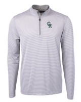 Colorado Rockies City Connect Cutter & Buck Virtue Eco Pique Micro Stripe Recycled Mens Quarter Zip POLWH_MANN_HG 1