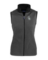 Colorado Rockies City Connect Cutter & Buck Cascade Eco Sherpa Fleece Womens Vest EGBL_MANN_HG 1
