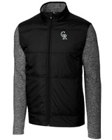 Colorado Rockies City Connect Cutter & Buck Stealth Hybrid Quilted Mens Big and Tall Full Zip Windbreaker Jacket BL_MANN_HG 1