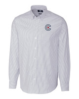 Chicago Cubs City Connect Cutter & Buck Stretch Oxford Stripe Mens Long Sleeve Dress Shirt LTB_MANN_HG 1