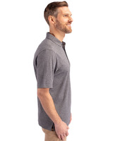 Chicago Cubs City Connect Cutter & Buck Forge Heathered Stretch Mens Polo Charcoal Heather Side