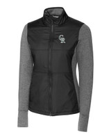 Colorado Rockies City Connect Cutter & Buck Stealth Hybrid Quilted Womens Full Zip Windbreaker Jacket BL_MANN_HG 1