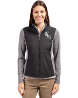 Chicago White Sox City Connect Cutter & Buck Stealth Hybrid Quilted Womens Full Zip Windbreaker Jacket Black Front
