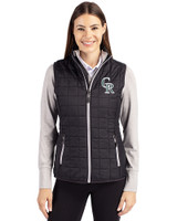 Colorado Rockies City Connect Cutter & Buck Rainier PrimaLoft® Womens Eco Insulated Full Zip Puffer Vest Black Front