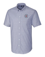 Chicago Cubs City Connect Cutter & Buck Stretch Oxford Mens Big and Tall Short Sleeve Dress Shirt LTB_MANN_HG 1