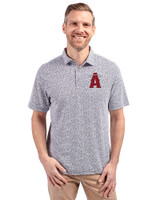 Los Angeles Angels City Connect Cutter & Buck Virtue Eco Pique Botanical Print Recycled Mens Polo Navy Blue Front