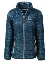 Chicago Cubs City Connect Cutter & Buck Rainier PrimaLoft® Womens Eco Insulated Full Zip Printed Puffer Jacket DN_MANN_HG 1