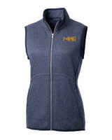 Milwaukee Brewers City Connect Cutter & Buck Mainsail Sweater Knit Womens Full Zip Vest LNH_MANN_HG 1