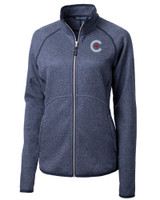 Chicago Cubs City Connect Cutter & Buck Mainsail Sweater-Knit Womens Full Zip Jacket LNH_MANN_HG 1