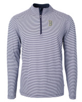 Boston Red Sox City Connect Cutter & Buck Virtue Eco Pique Micro Stripe Recycled Mens Big & Tall Quarter Zip NVBW_MANN_HG 1