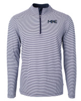 Milwaukee Brewers City Connect Cutter & Buck Virtue Eco Pique Micro Stripe Recycled Mens Big & Tall Quarter Zip NVBW_MANN_HG 1