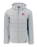 Miami Marlins City Connect Cutter & Buck Evoke Hybrid Eco Softshell Recycled Full Zip Mens Hooded Jacket CNC_MANN_HG 1