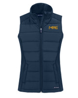 Milwaukee Brewers City Connect Cutter & Buck Evoke Hybrid Eco Softshell Recycled Womens Full Zip Vest NVBU_MANN_HG 1