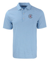 Chicago Cubs City Connect Cutter & Buck Forge Eco Double Stripe Stretch Recycled Mens Polo ALSWH_MANN_HG 1