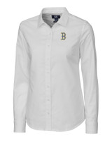 Boston Red Sox City Connect Cutter & Buck Stretch Oxford Womens Long Sleeve Dress Shirt WH_MANN_HG 1