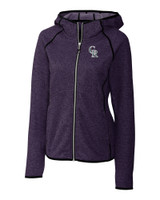 Colorado Rockies City Connect Cutter & Buck Mainsail Sweater-Knit Hoodie Womens Full Zip Jacket CPH_MANN_HG 1