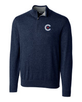 Chicago Cubs City Connect Cutter & Buck Lakemont Tri-Blend Mens Quarter Zip Pullover Sweater LYN_MANN_HG 1