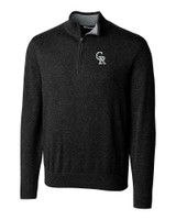 Colorado Rockies City Connect Cutter & Buck Lakemont Tri-Blend Mens Quarter Zip Pullover Sweater Black Mannequin