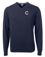 Chicago Cubs City Connect Cutter & Buck Lakemont Tri-Blend Mens Big and Tall V-Neck Pullover Sweater LYN_MANN_HG 1