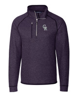 Colorado Rockies City Connect Cutter & Buck Mainsail Sweater-Knit Mens Half Zip Pullover Jacket CPH_MANN_HG 1