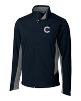 Chicago Cubs City Connect Cutter & Buck Navigate Softshell Mens Big and Tall Full Zip Jacket LYN_MANN_HG 1