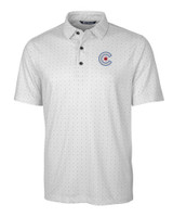 Chicago Cubs City Connect Cutter & Buck Pike Double Dot Print Stretch Mens Big and Tall Polo CC_MANN_HG 1