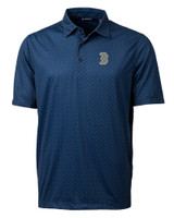 Boston Red Sox City Connect Cutter & Buck Pike Double Dot Print Stretch Mens Big and Tall Polo LYN_MANN_HG 1
