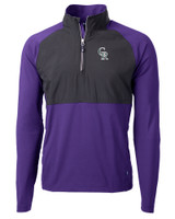 Colorado Rockies City Connect Cutter & Buck Adapt Eco Knit Hybrid Recycled Mens Quarter Zip CPBL_MANN_HG 1