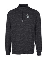 Colorado Rockies City Connect Cutter & Buck Traverse Camo Print Stretch Quarter Zip Mens Big and Tall Pullover BL_MANN_HG 1