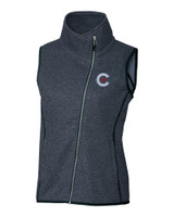 Chicago Cubs City Connect Cutter & Buck Mainsail Sweater Knit Womens Asymmetrical Vest LNH_MANN_HG 1