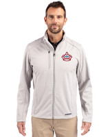 Miami Marlins City Connect Cutter & Buck Evoke Softshell Recycled Full Zip Mens Jacket CONCRETE Front