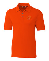 Houston Astros City Connect Cutter & Buck Advantage Eco Tri-Blend Pique Mens Big and Tall Polo College Orange Mannequin