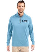 Milwaukee Brewers City Connect Cutter & Buck Adapt Eco Knit Stretch Recycled Mens Quarter Zip Pullover Atlas Light Blue Front