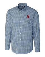 Los Angeles Angels City Connect Cutter & Buck Easy Care Stretch Gingham Mens Big and Tall Long Sleeve Dress Shirt LYN_MANN_HG 1